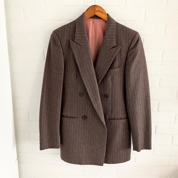 Vintage Brown Pinstripe Blazer - Picture 5 of 15